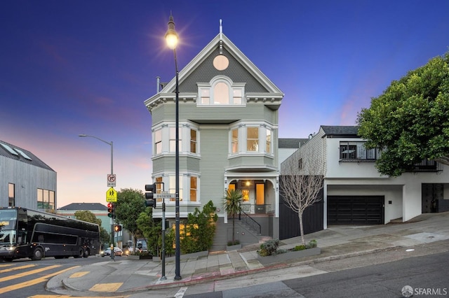 victorian house with a garage