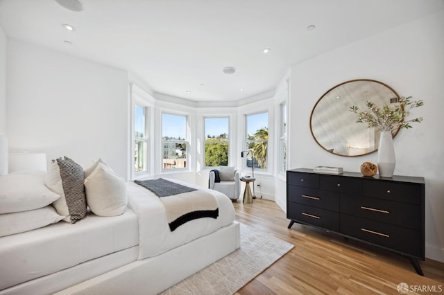 bedroom featuring light hardwood / wood-style floors