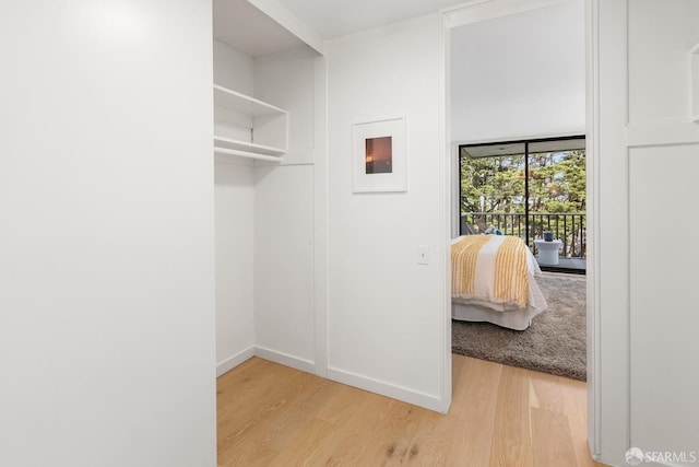 walk in closet featuring light wood-style floors