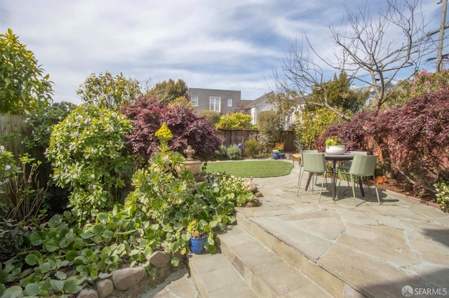 view of patio with a fenced backyard