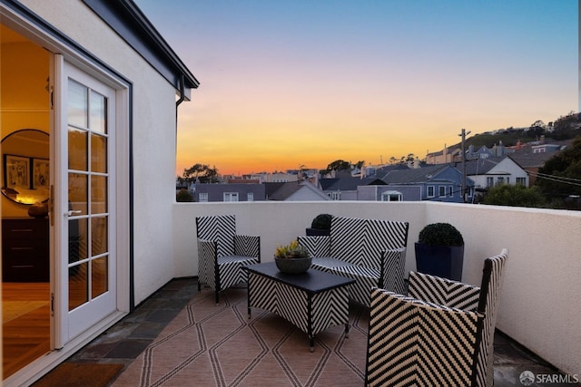 balcony featuring a residential view