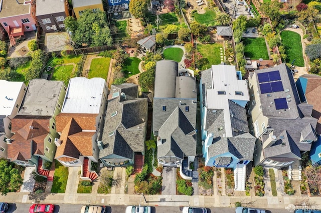 bird's eye view with a residential view