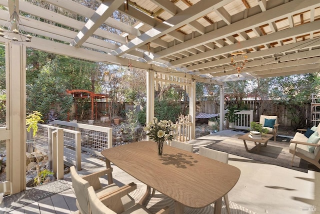 view of patio / terrace featuring a pergola