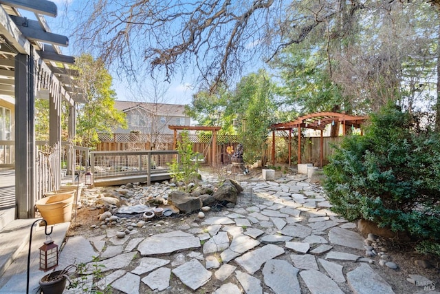 view of patio / terrace featuring a pergola