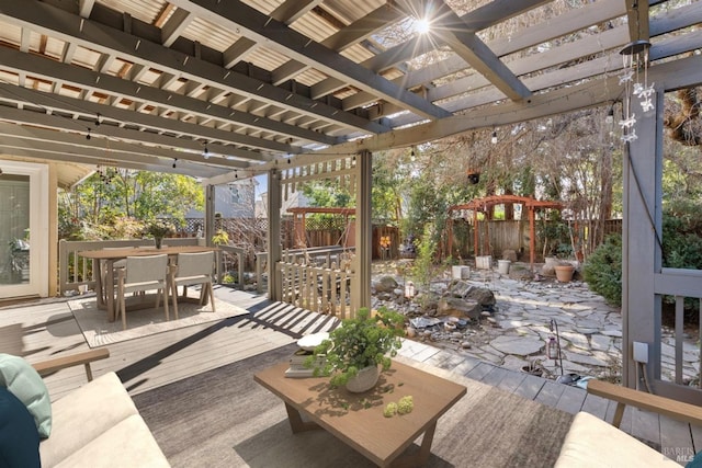 view of patio with a pergola