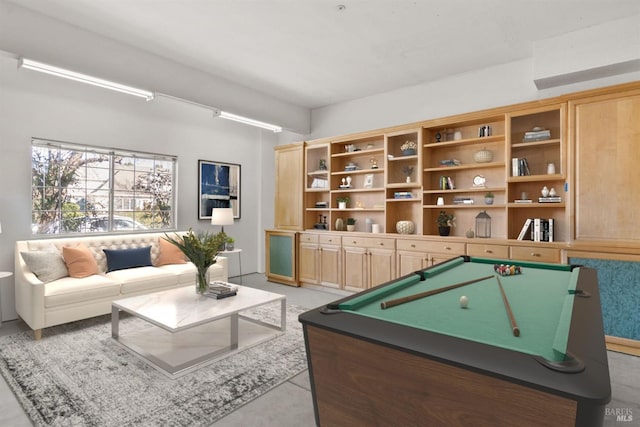 recreation room with billiards