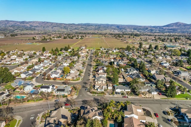 bird's eye view featuring a mountain view