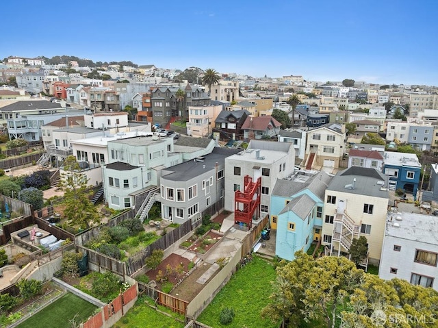 drone / aerial view with a residential view