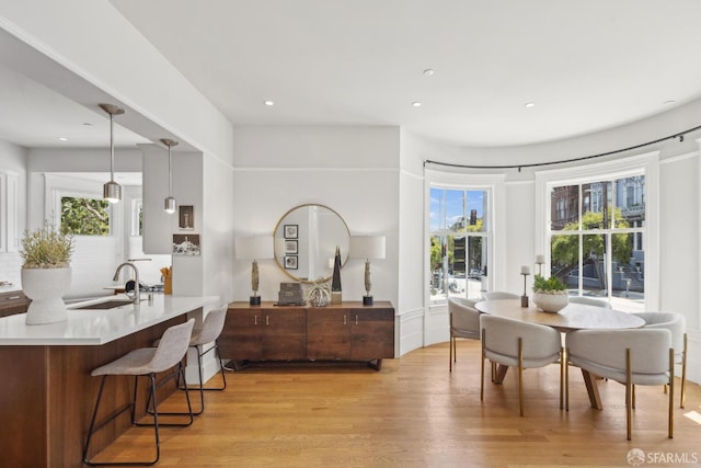 1500 Mcallister St Unit A, San Francisco, CA 94115 - dining room featuring light wood-style flooring and recessed lighting