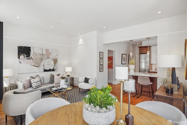 1500 Mcallister St Unit A, San Francisco, CA 94115 - living room featuring light wood finished floors and recessed lighting
