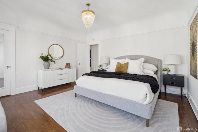 5 College Ter, San Francisco, CA 94112 - bedroom with wood finished floors, baseboards, and a chandelier