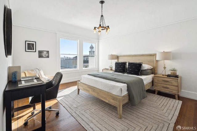5 College Ter, San Francisco, CA 94112 - bedroom with a chandelier, baseboards, and wood finished floors