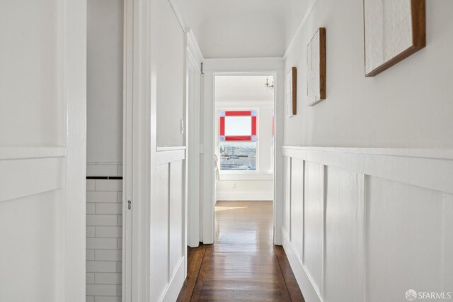 5 College Ter, San Francisco, CA 94112 - hall featuring wainscoting, dark wood-style floors, and a decorative wall