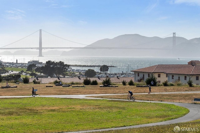 property view of mountains featuring a water view