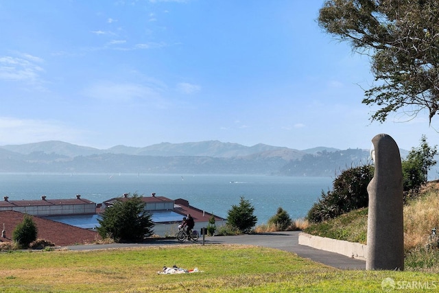 property view of mountains featuring a water view