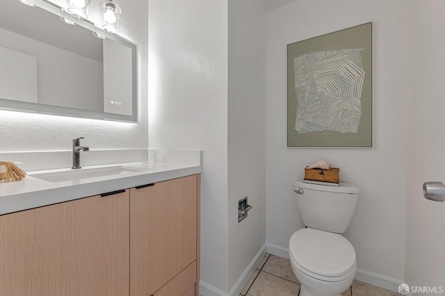 611 Stonegate Dr, South San Francisco, CA 94080 - bathroom featuring vanity, toilet, baseboards, and tile patterned floors
