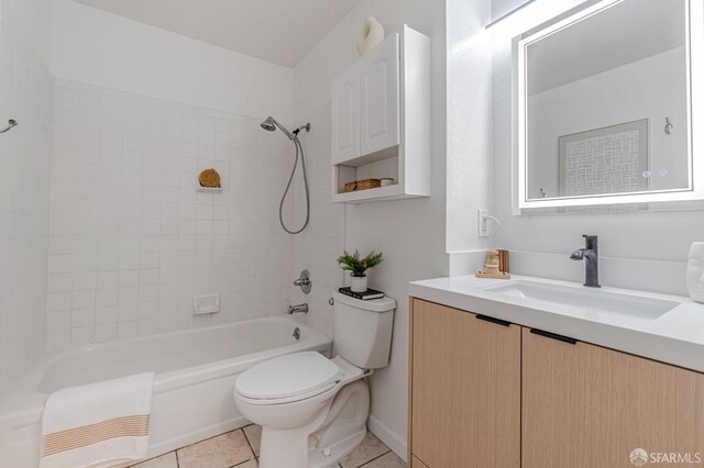 611 Stonegate Dr, South San Francisco, CA 94080 - full bath with toilet, vanity, tile patterned flooring, and bathtub / shower combination
