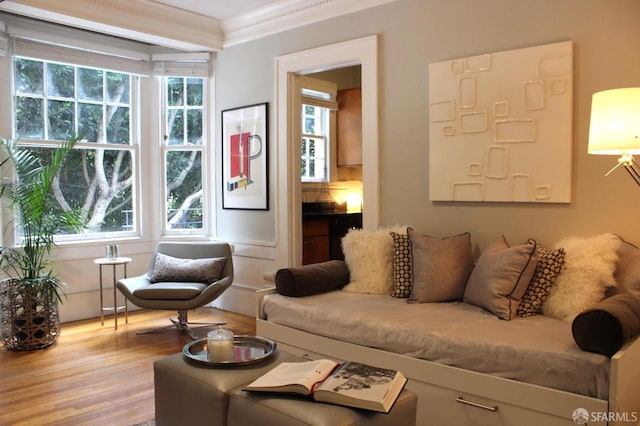 1155 Leavenworth St Unit 7, San Francisco, CA 94109 - living room featuring wood finished floors and ornamental molding