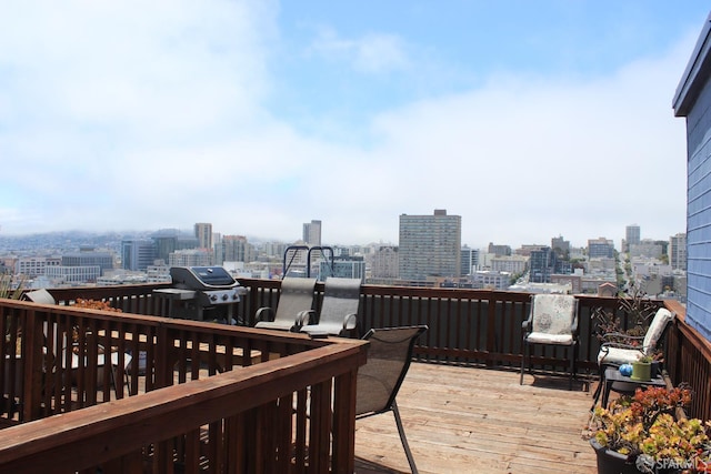1155 Leavenworth St Unit 7, San Francisco, CA 94109 - wooden deck with a view of city and area for grilling