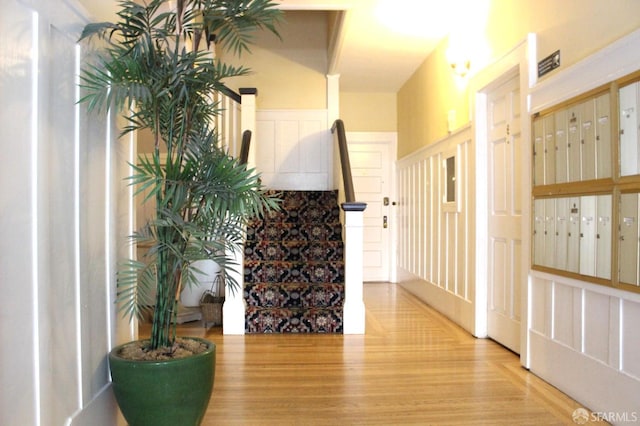 1155 Leavenworth St Unit 7, San Francisco, CA 94109 - entryway with wood finished floors and mail area