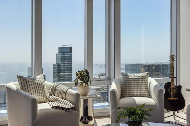 balcony with a water view