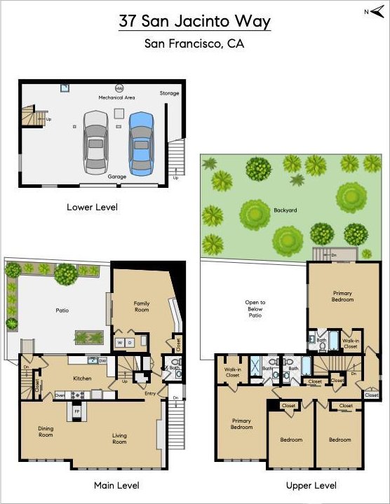 37 San Jacinto Way, San Francisco, CA 94127 - view of floor plan / room layout