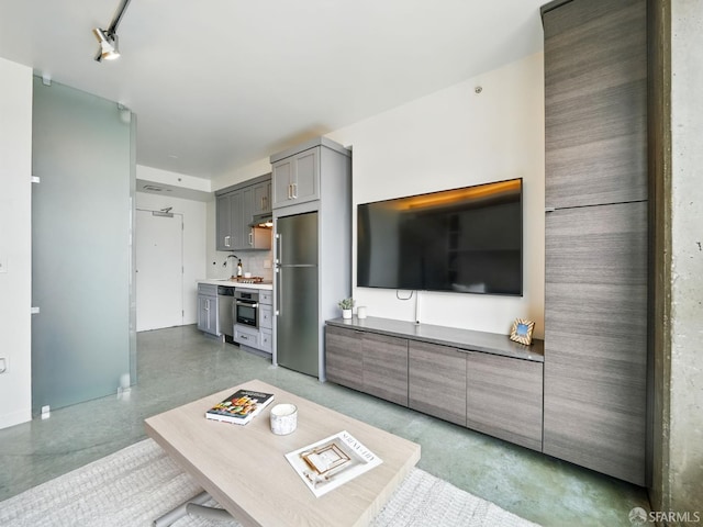 766 Harrison St Unit 711, San Francisco, CA 94107 - living area with concrete floors