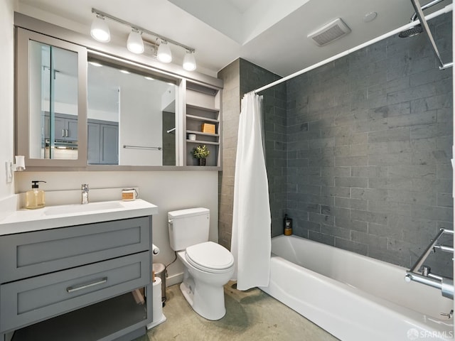 766 Harrison St Unit 711, San Francisco, CA 94107 - bathroom featuring vanity, shower / tub combo, and concrete floors