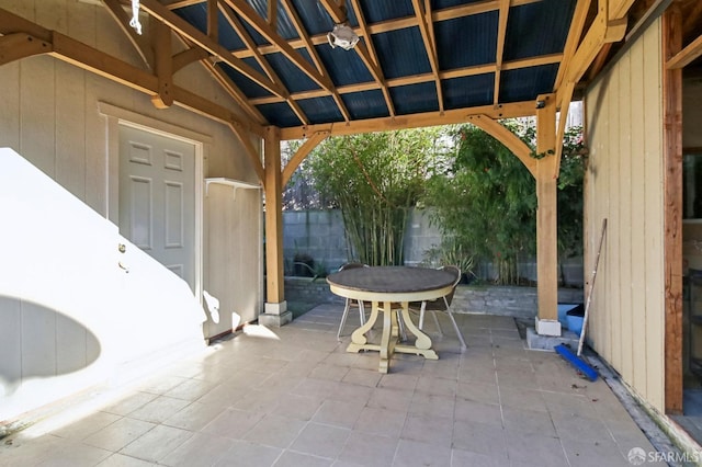 view of patio featuring a gazebo