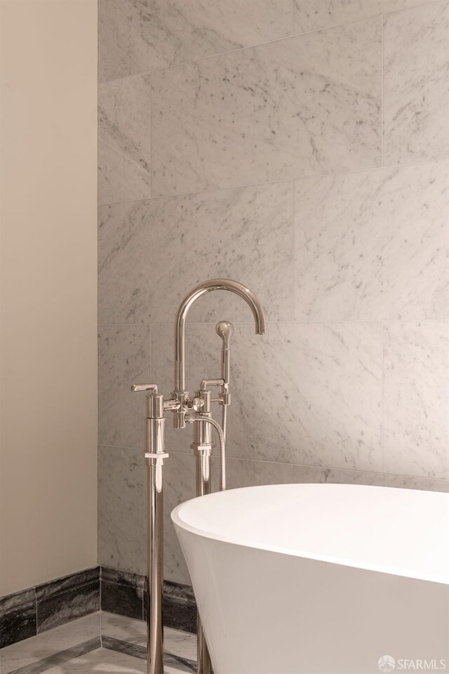 interior details with a freestanding bath