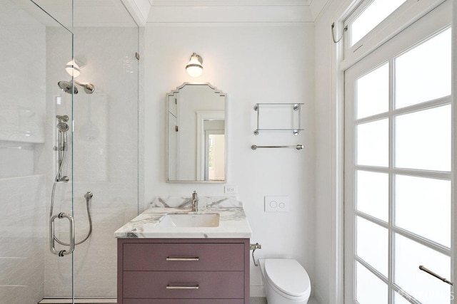 2500 Steiner St Unit 3, San Francisco, CA 94115 - full bathroom featuring vanity, walk in shower, and ornamental molding