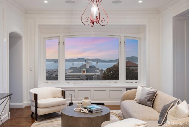 2500 Steiner St Unit 3, San Francisco, CA 94115 - living area with ornamental molding, wood finished floors, and recessed lighting