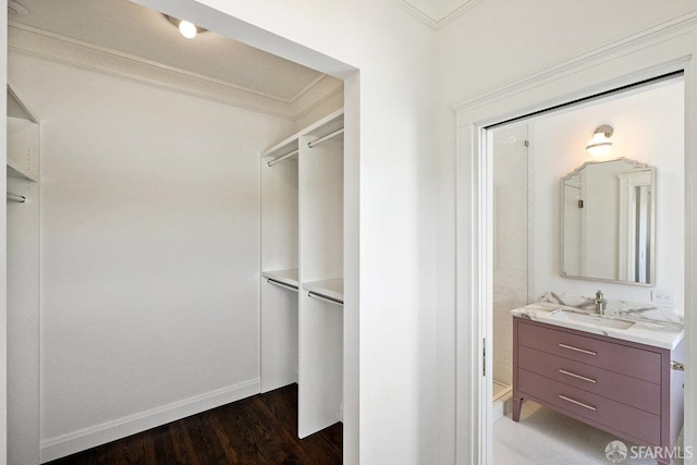2500 Steiner St Unit 3, San Francisco, CA 94115 - spacious closet with a sink and dark wood-type flooring