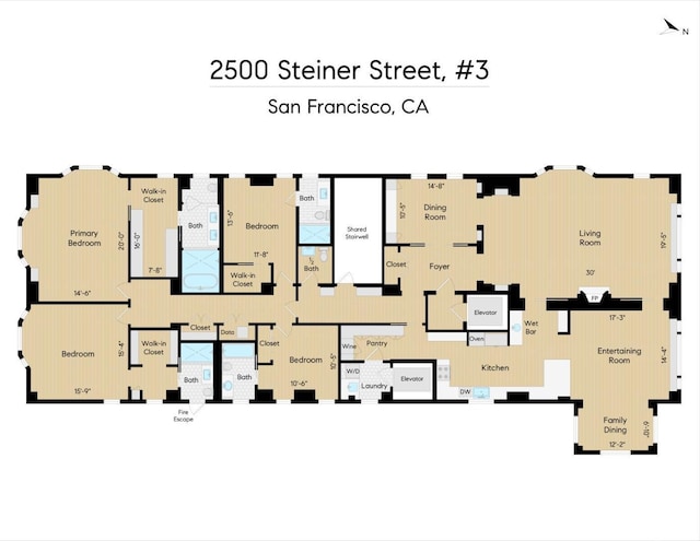 2500 Steiner St Unit 3, San Francisco, CA 94115 - view of home floor plan