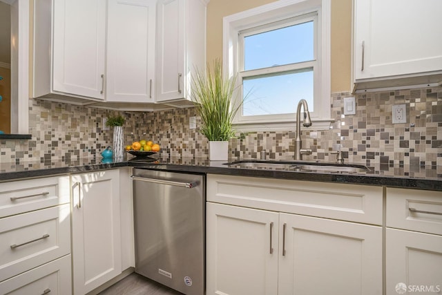 kitchen with sink and white cabinets