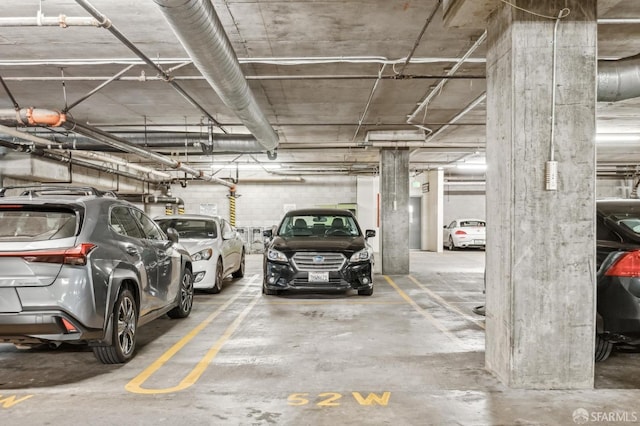 view of parking garage