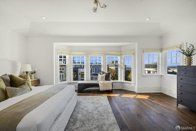 bedroom featuring dark hardwood / wood-style flooring