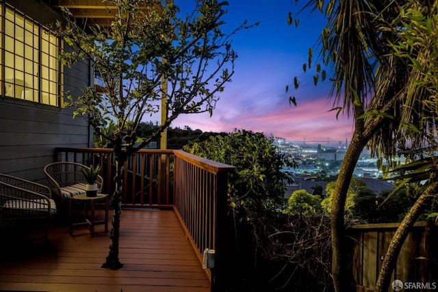 view of deck at dusk