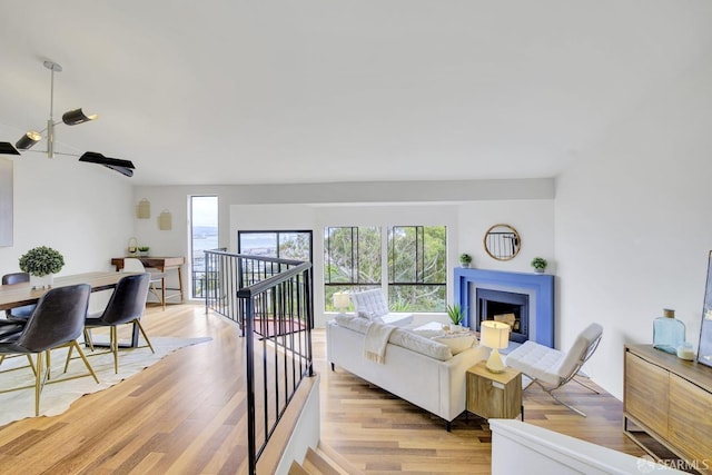 living room featuring light hardwood / wood-style floors