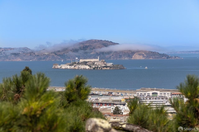 view of water feature with a mountain view