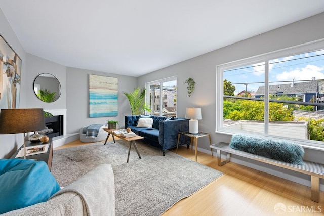 3421 25th St Unit 4, San Francisco, CA 94110 - living room with wood finished floors and baseboards