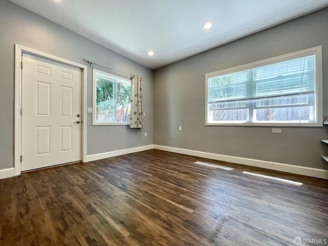 entryway featuring dark hardwood / wood-style flooring