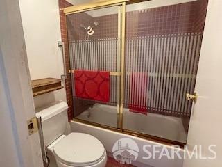 800 N Delaware St Unit 211, San Mateo, CA 94401 - bathroom with shower / bath combination with glass door and toilet