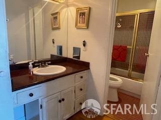 800 N Delaware St Unit 211, San Mateo, CA 94401 - full bath featuring enclosed tub / shower combo, vanity, and toilet
