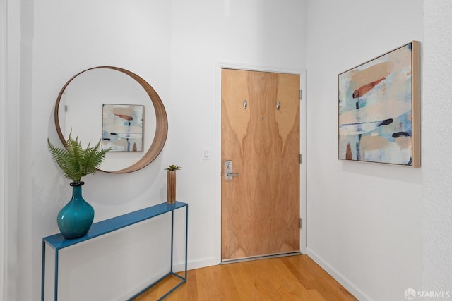 interior space with hardwood / wood-style floors