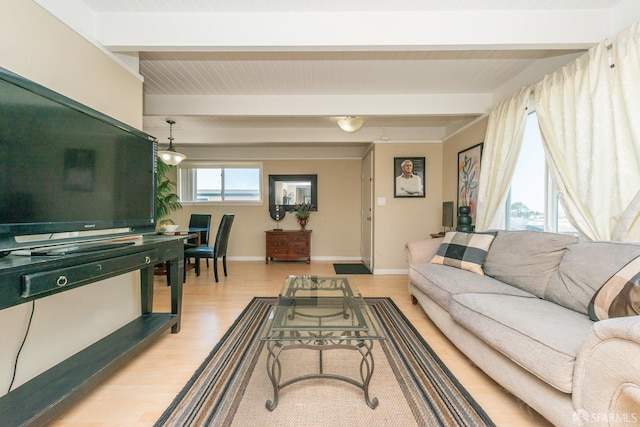 485 A St Unit 25, Daly City, CA 94014 - living room with beam ceiling and light wood-type flooring