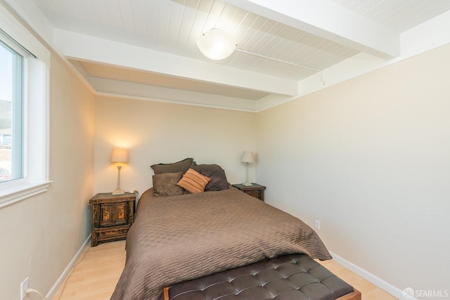 485 A St Unit 25, Daly City, CA 94014 - bedroom featuring beamed ceiling, multiple windows, and light hardwood / wood-style floors