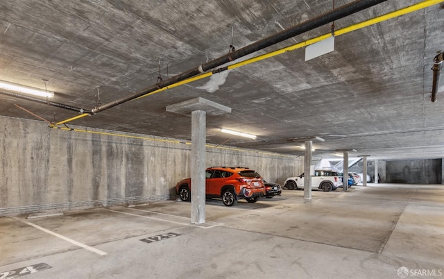 view of parking garage