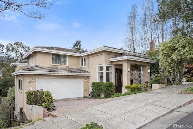 view of front of home with a garage