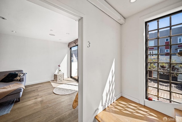 sitting room featuring hardwood / wood-style flooring